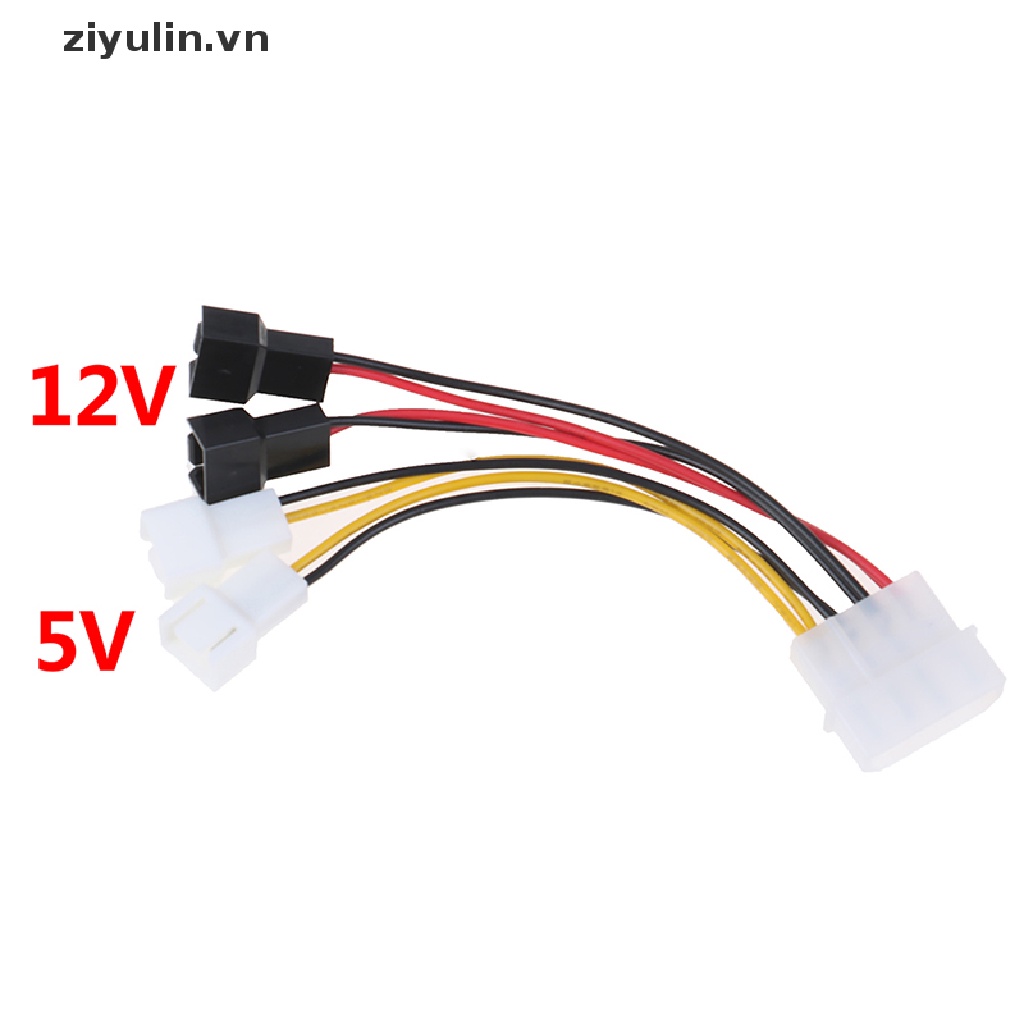Dây Cáp Kết Nối Nguồn Quạt Máy Tính 4-Pin Molex / IDE Sang 3-Pin CPU / Chasis