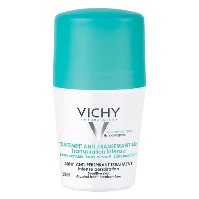 Lăn Khử Mùi Giúp Khô Thoáng Vùng Da Dưới Cánh Tay 48h Vichy Traitement Anti- Transpirant 48h (50ml)