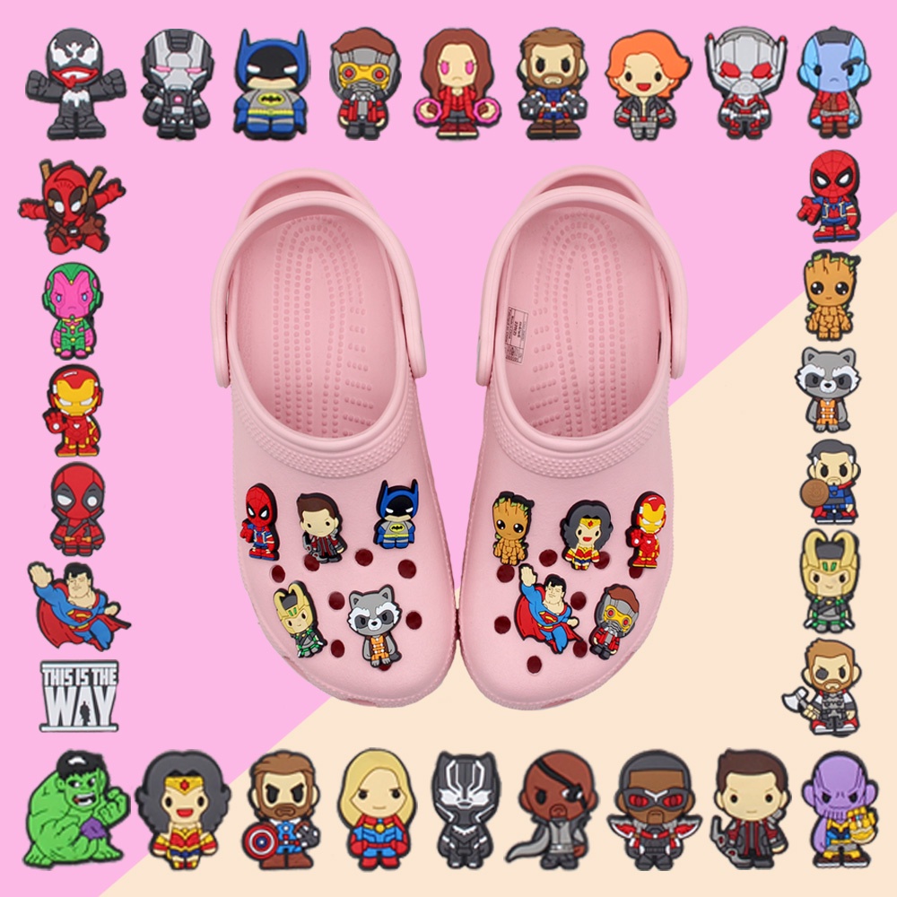 Phụ Kiện Trang Trí Giày crocs Bằng PVC Họa Tiết Hoạt Hình Marvel Jibbitz Thời Trang Dành Cho Nam Và Nữ Làm Quà Tặng Giáng Sinh