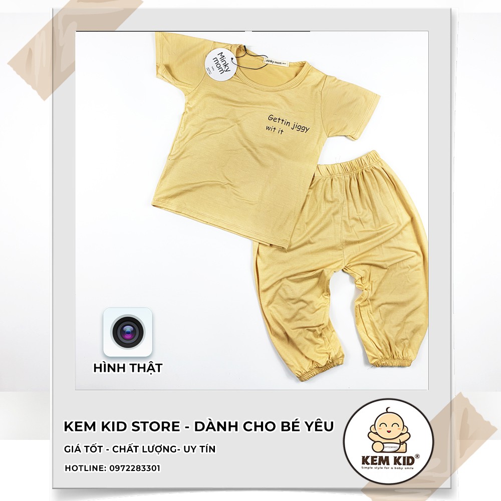 Bộ Minky Mom Alibaba tay cộc, quần dài,vải thun lạnh siêu mát, mềm mịn thấm hút mồ hôi cho bé