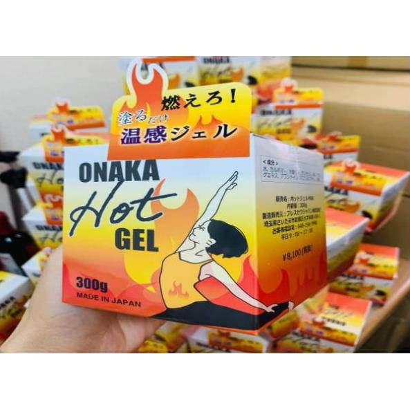 Gel TAN MỠ BỤNG Onaka Hot Gel Nhật Bản 300g đánh tan mỡ bụng, bắp tay đùi mông,,,