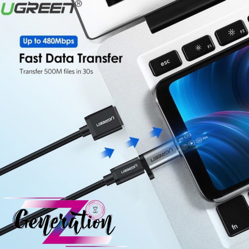 [Mã ELFLASH5 giảm 20K đơn 50K] Đầu chuyển Type-C âm ra Micro USB dương Ugreen 50590