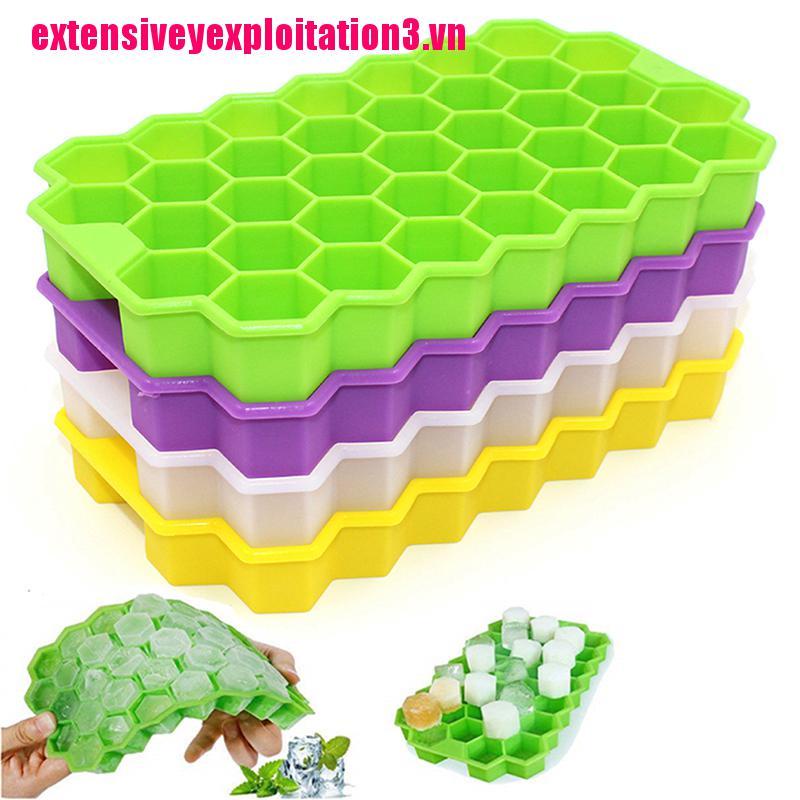 [ep*vn]37 Cubes Home Honeycomb Shape Silicone Ice Cube Tray Mold Storage Container