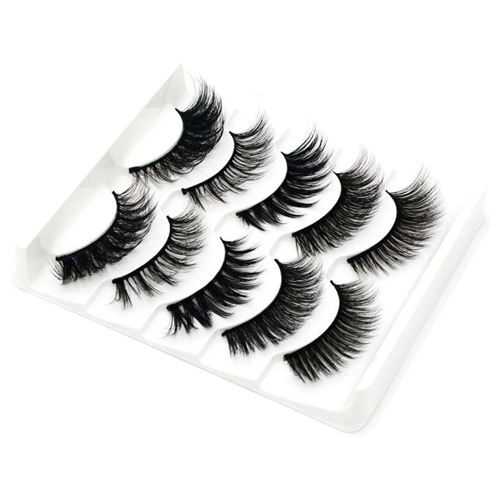 BORAG Set 5 Cặp Lông Mi Giả Nhiều Lớp Dày Dặn Có Thể Tái Sử Dụng SKONHED