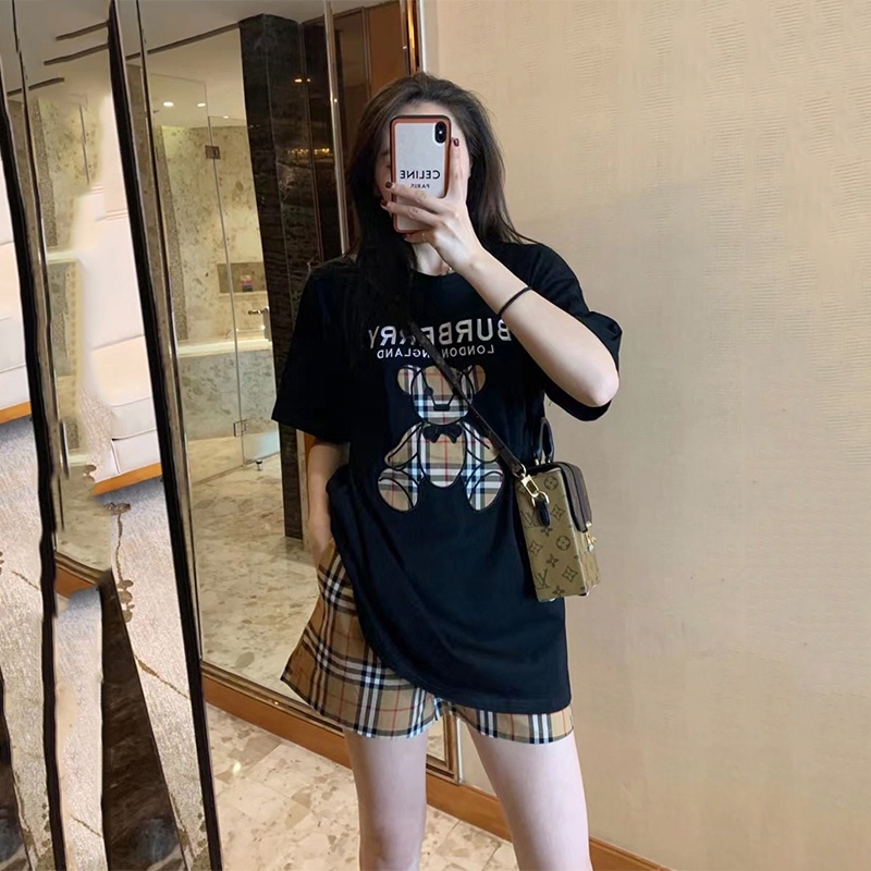 Bộ đồ hè , Set áo thun và quần sooc nữ kiểu dáng thể thao , bộ đồ đi chơi mặc nhà - Ngọc Uyên Store