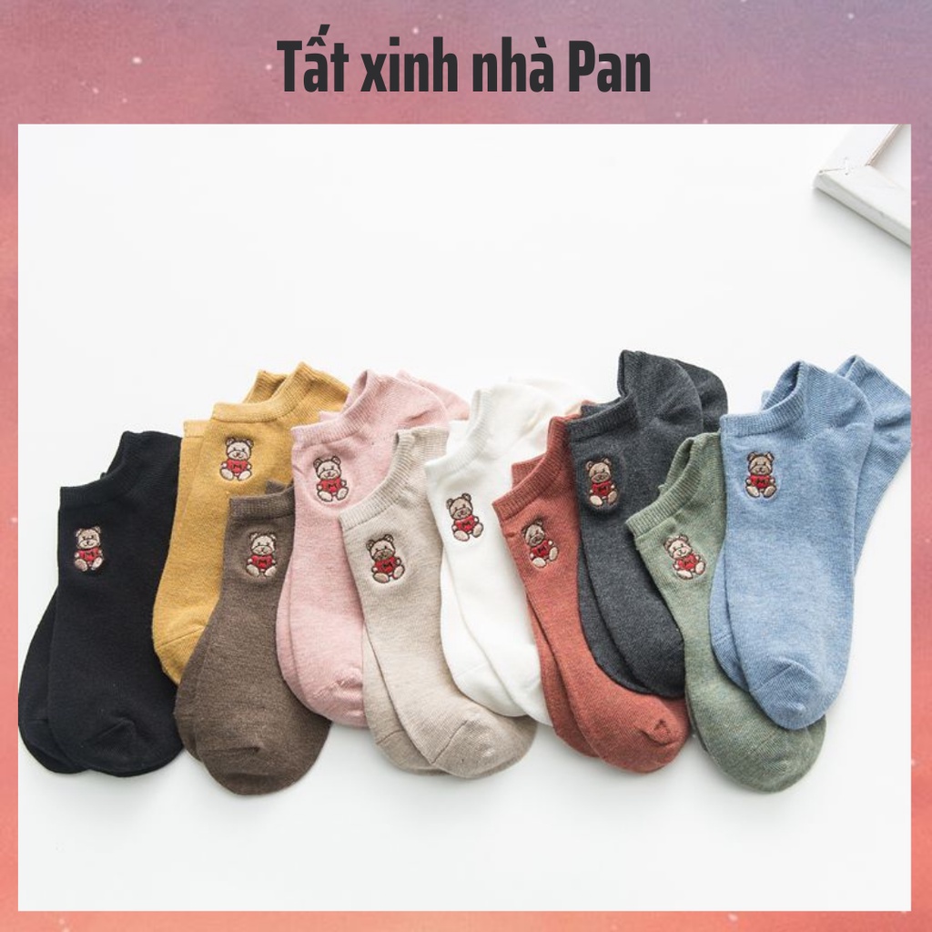 Tất Animals Thêu Hình dễ thương kiểu Hàn Quốc cotton PAN18