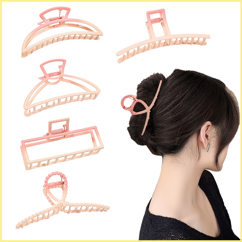 Kẹp Tóc Cỡ Lớn Bằng Kim Loại Cứng Cáp Kẹp Được Nhiều Tóc Cáp Màu Hồng Pastel Dễ Thương Hàn Quốc Hanada K17-S001