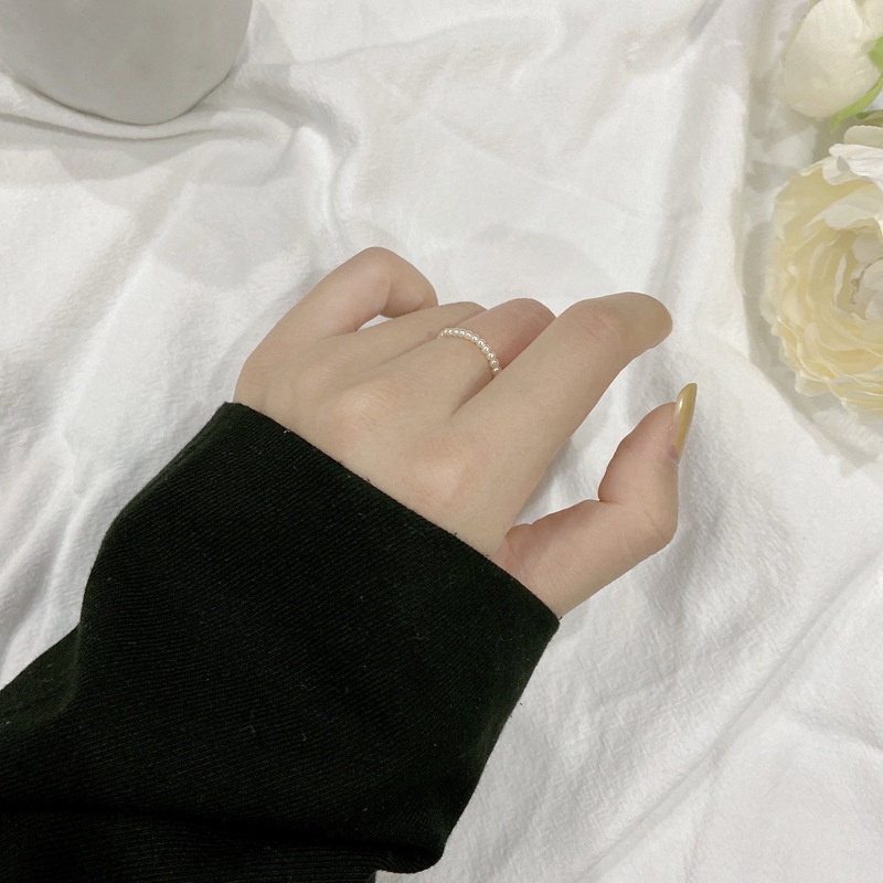 Nhẫn Nhựa Acrylic Đính Ngọc Trai Phong Cách Vintage Dành Cho Nữ