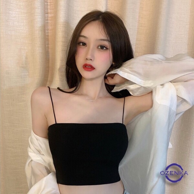 Áo Hai Dây Sợi Bún Croptop MãB22 Chất Liệu Thun Coton Dày Dặn Phù Hợp Cho Mọi Loại Thời Tiết | BigBuy360 - bigbuy360.vn