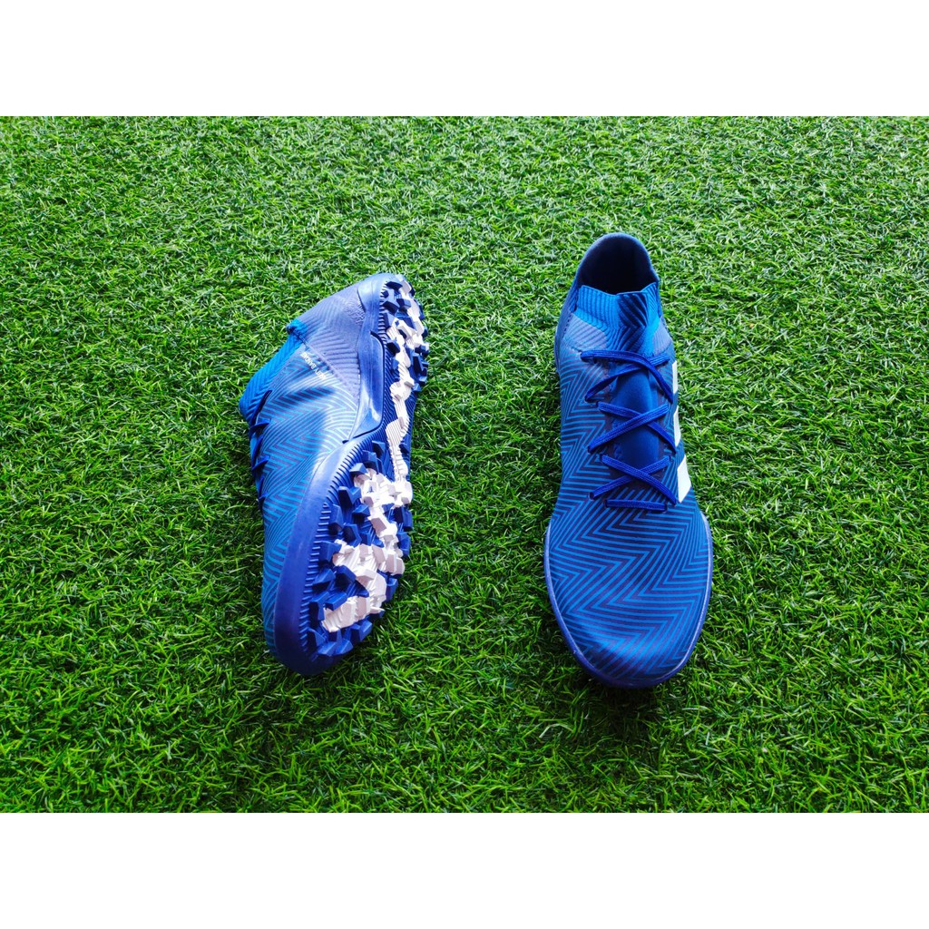 Giày bóng đá Adidas Nemeiz cổ chéo Messi 18.3 TF ( Xanh Dương )