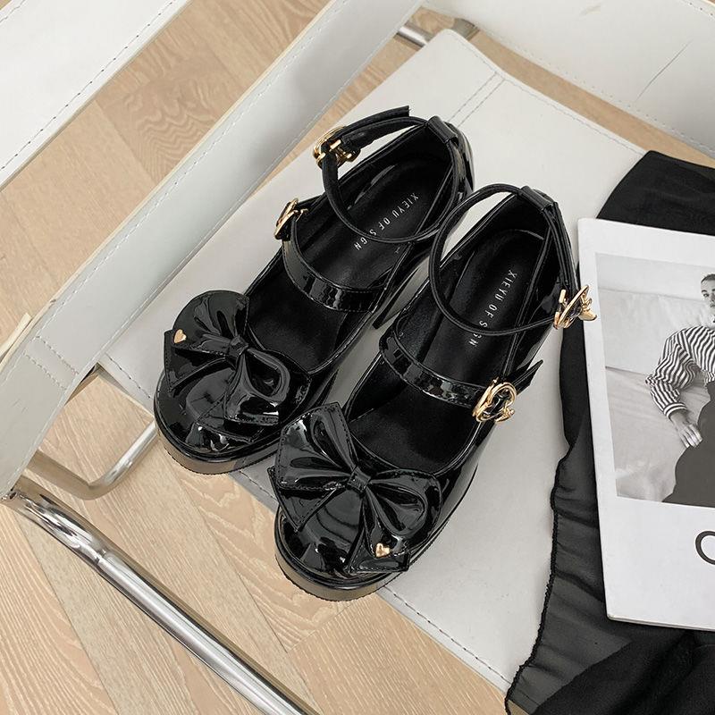 Giày Cao Gót 2022 Thiết Kế Mới Đính Nơ Phong Cách Lolita Thời Trang Cho Nữ