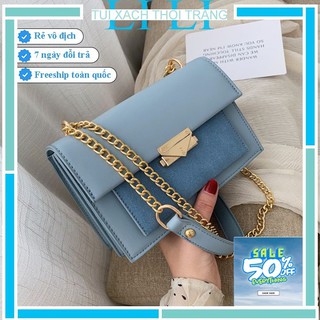 Túi xách nữ da lộn 💖💖 Túi đeo chéo thời trang da lộn dây xích 3 ngăn!!! 2055 (kèm video, ảnh thật)