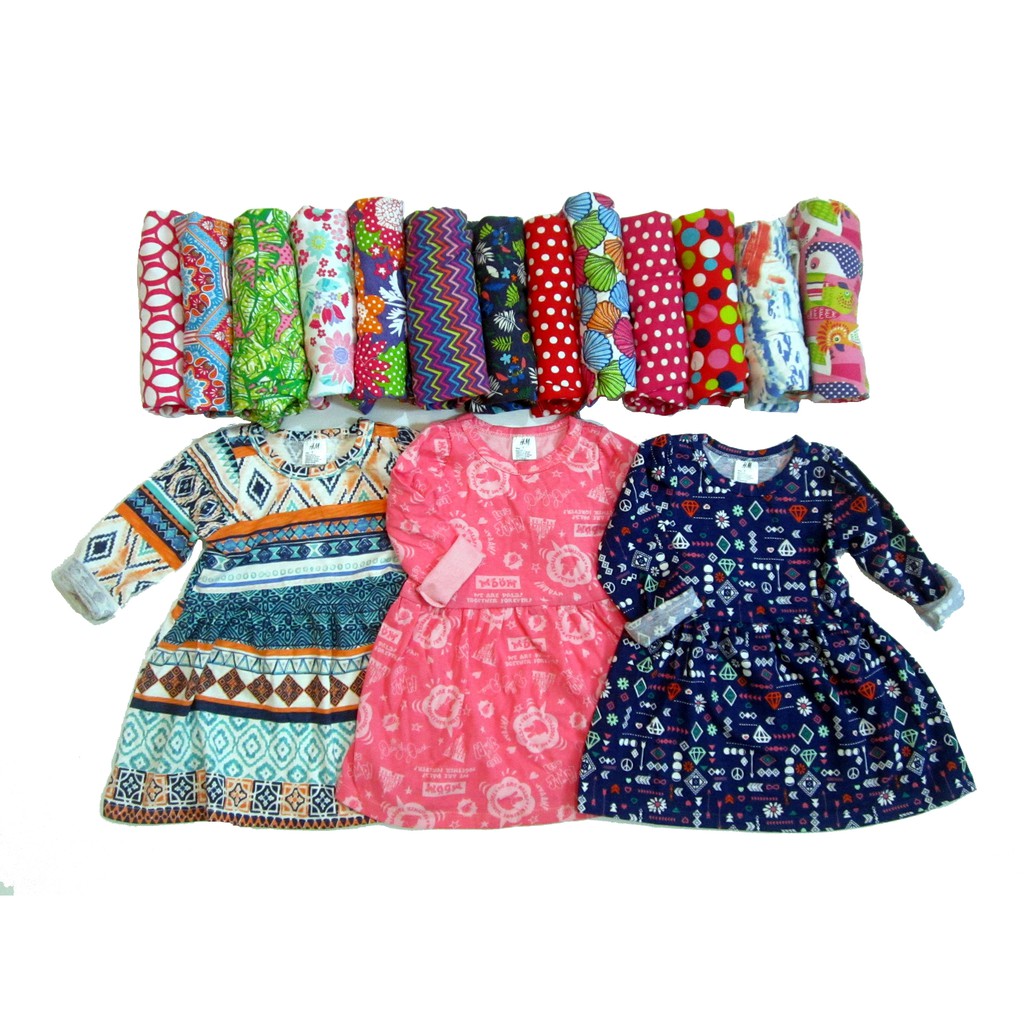 Set 3 váy bé gái HM cotton xuất dư