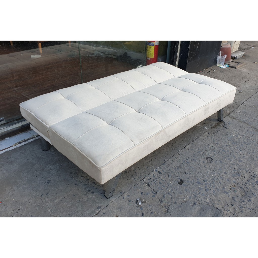 Ghế Sofa Thông Minh Làm Giường Ngủ 3 Chức Năng Vải Nhung Màu Kem