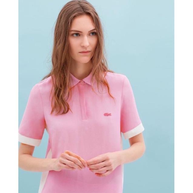 ÁO POLO NỮ LCT HỒNG PHỐI TRẮNG