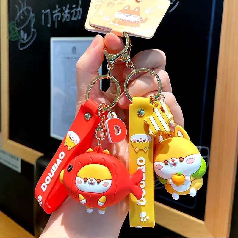 Móc khóa chó Shiba/Corgi dễ thương