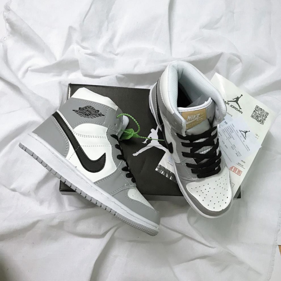 Giày sneaker JD1 High Gray, Giày Thể Thao Nam Nữ JD Xám Cao Cổ, Đế Khâu Chắc Chắn, Da Bò Cao Cấp | BigBuy360 - bigbuy360.vn