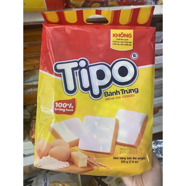 BÁNH TRỨNG TIPO 100% TRỨNG TƯƠI 220g
