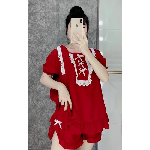 Đồ bộ đùi đũi tiểu thư mặc nhà siêu dễ thương cá tính form 45-60kg | BigBuy360 - bigbuy360.vn