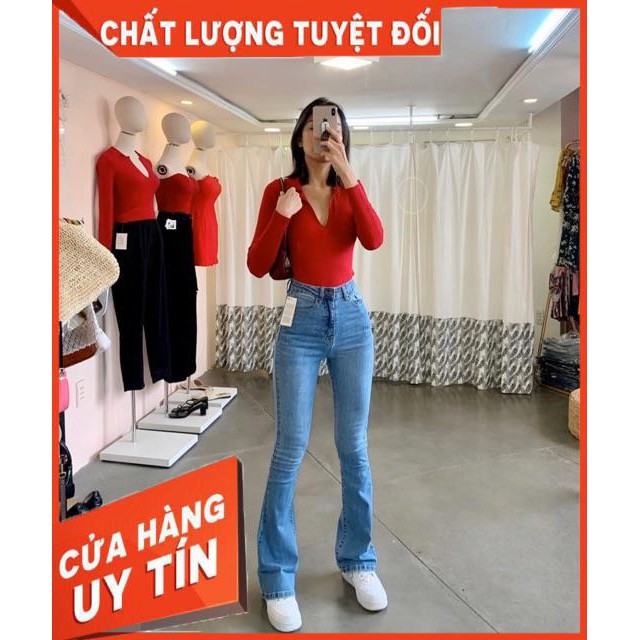 QUẦN JEANS LOE DÁNG DÀI- ống Bass dài jeans mềm giãn