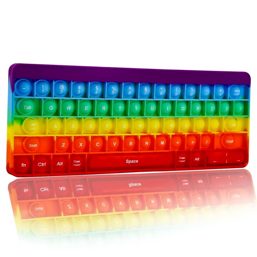 🔰Ưu đãi đặc biệt🔰đồ chơi xảstress đẩy đồ chơi giảm căng thẳng Pop It Toys Desktop Sensory Toy Bubble up to Relieve Stress Purple Keyboard Shape Puzzle Game for Killing Time-YJ1VN-