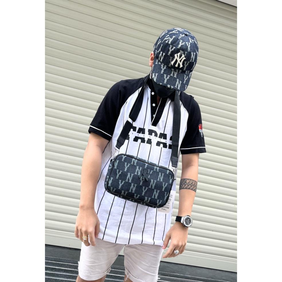 TÚI ĐEO CHÉO M L B YAN KEE DENIM GORRILA  cao cấp, chất jean bụi bặm,chống thấm nhẹ, 02 ngăn, khóa kéo