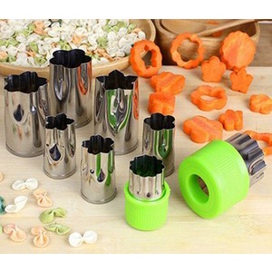 Set 8 khuôn cắt rau củ quả bằng inox đa năng, bộ khuôn tạo hình