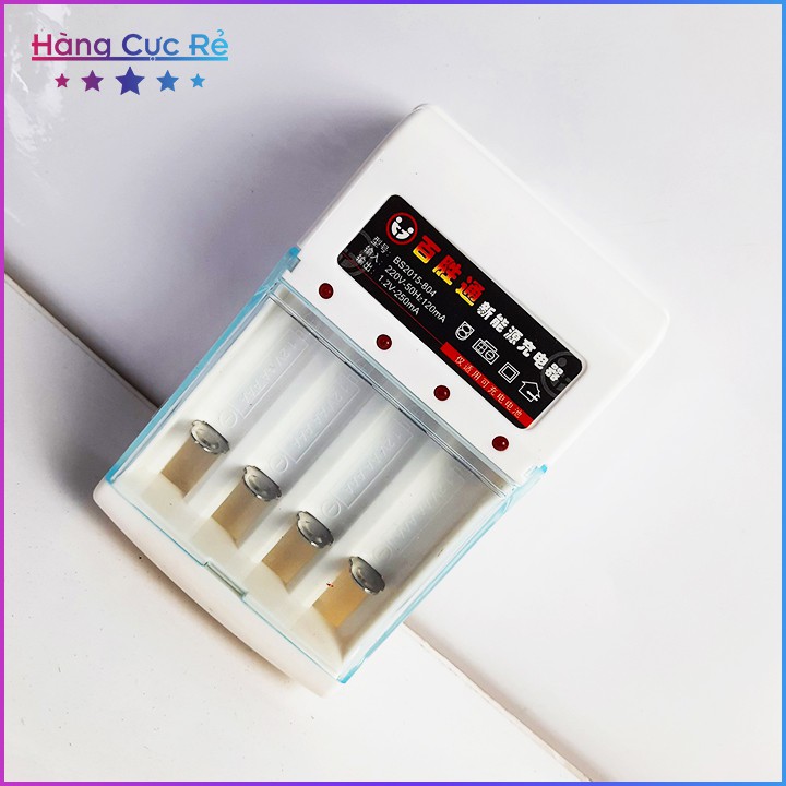 BỘ SẠC 4 PIN 🔴Freeship🔴 Bộ sạc dành cho pin tiểu, AA(2A) AAA(3A) có đèn báo led - Shop Hàng Cực Rẻ