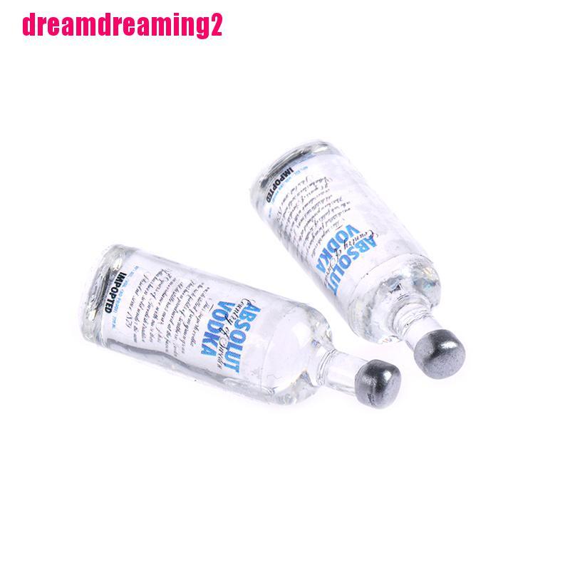 [Dream]2Pcs 1:12 miniature wine vodka bottles doll house decor accessories