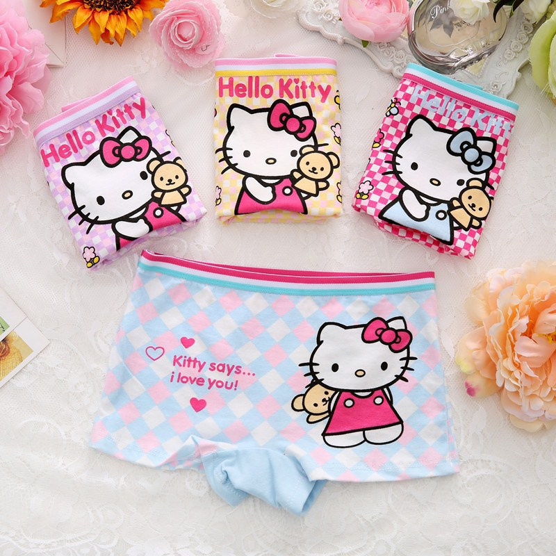 Bộ 4 Quần Lót Cotton In Hình Chuột Minnie Đáng Yêu Cho Bé Gái