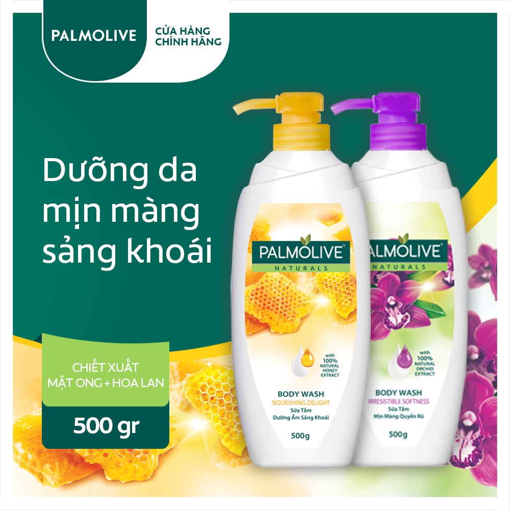 Sữa tắm thơm PALMOLIVE Body Wash Softness 500g (Hoa Lan / Anh đào / Mật ong)