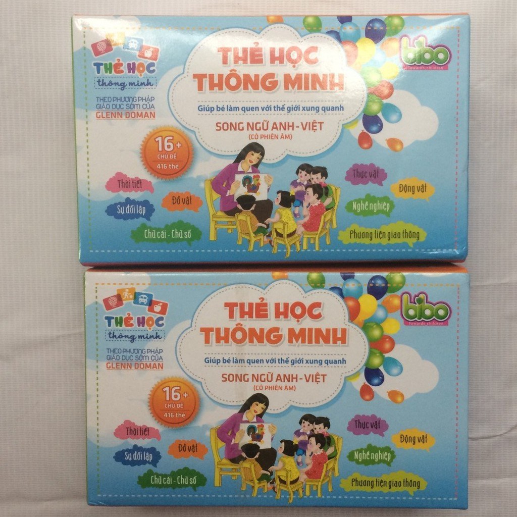 Bộ 416 Thẻ Bài 3D Học Anh Ngữ - Tiếng Việt Cho Bé 16 Chủ Đề