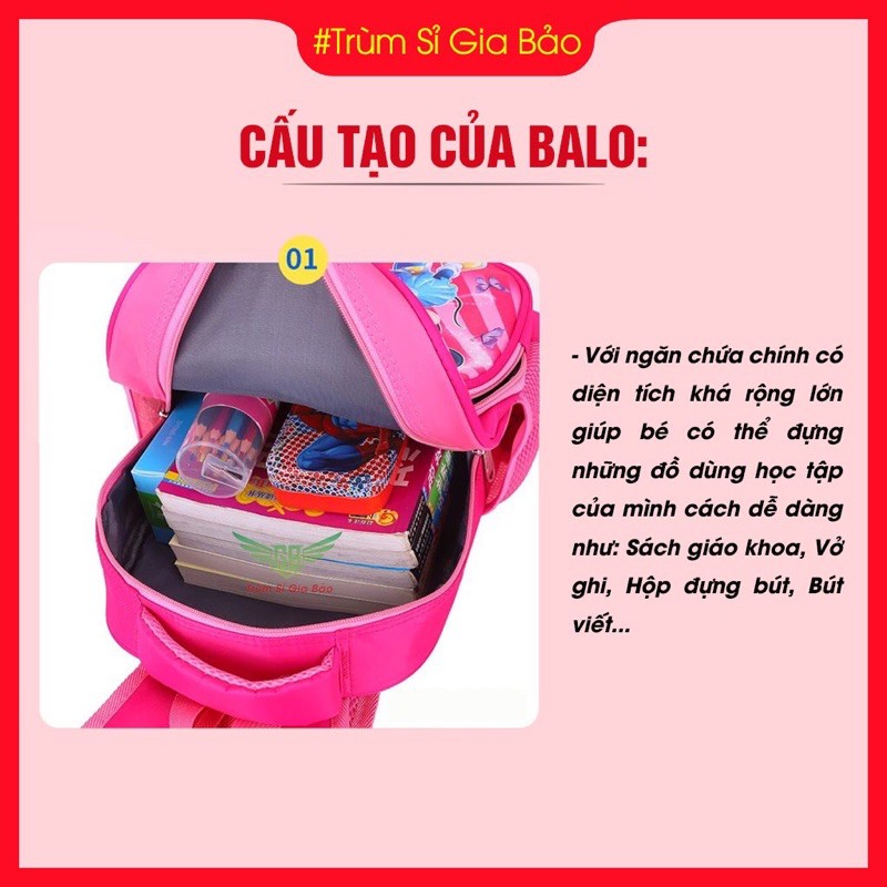 Balo Cho Bé Mẫu Giáo Bé Gái Bé Trai SIZE 32 *24 CM  Balo Trẻ Em Đi Học Hoạ Tiết Hoạt Hình Dễ Thương.