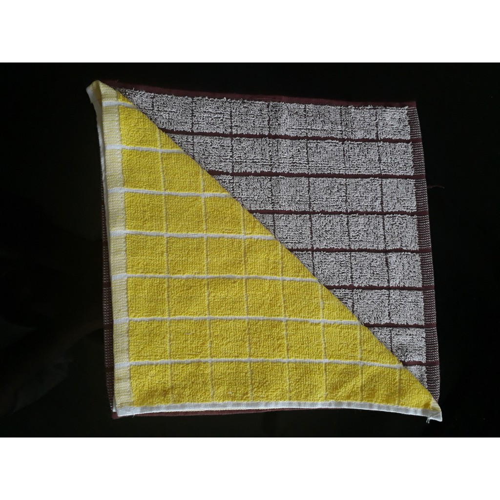 Set gồm 10 Khăn đa năng, Loại 8 ô màu vàng/nâu, hàng Việt Nam xuất Nhật, Sợi Cotton tự nhiên 100%.