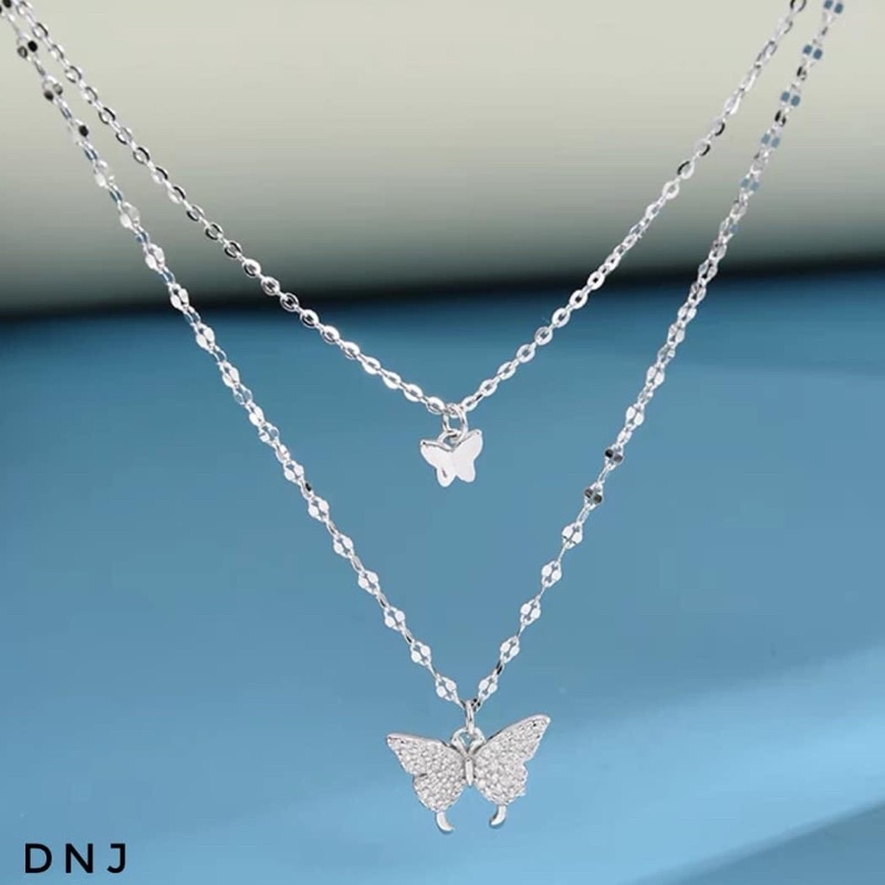 Dây chuyền bạc ý 2dây bướm xinh nhà Tiệm nhỏ của Ryn