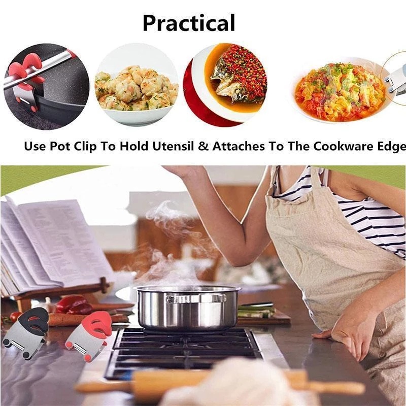 Giá Đỡ Muỗng/Nắp Nồi Bằng Thép Không Gỉ Chống Bỏng Cho Nhà Bếp