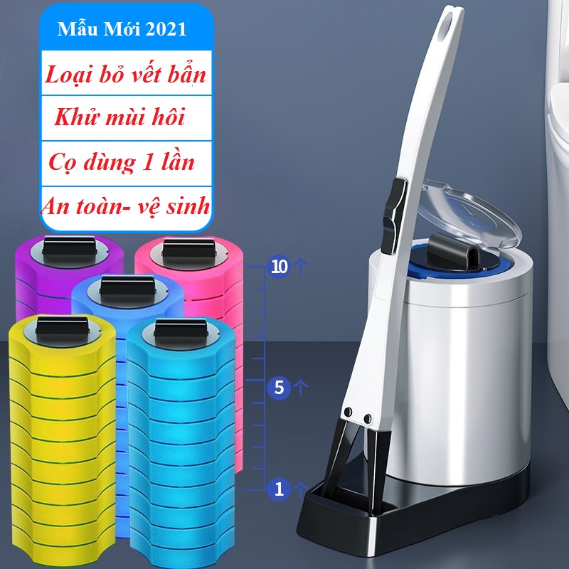 Cọ Chà Bồn Cầu Vệ Sinh Toilet Nhà Tắm diệt vi khuẩn - Đầu cọ dùng một lần