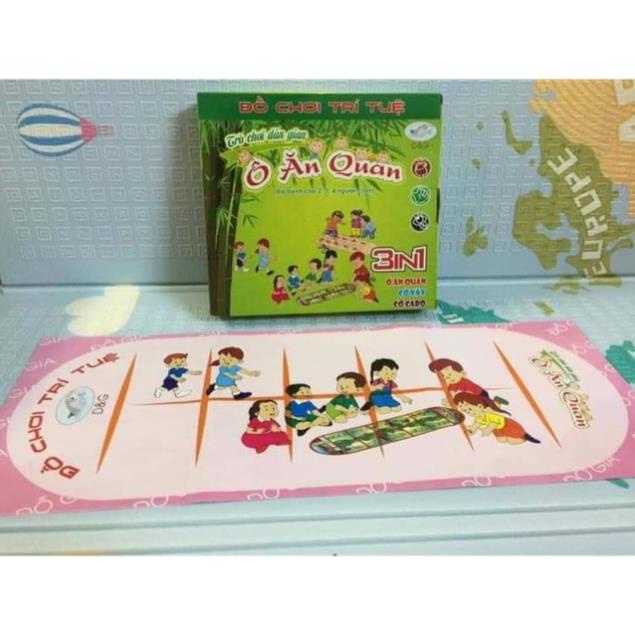 Đồ chơi Cờ Vây, Cờ Caro, Ô Ăn Quan 3 trong 1 cho bé YN217002, Bộ trò chơi cờ bằng gỗ cho bé_MS42
