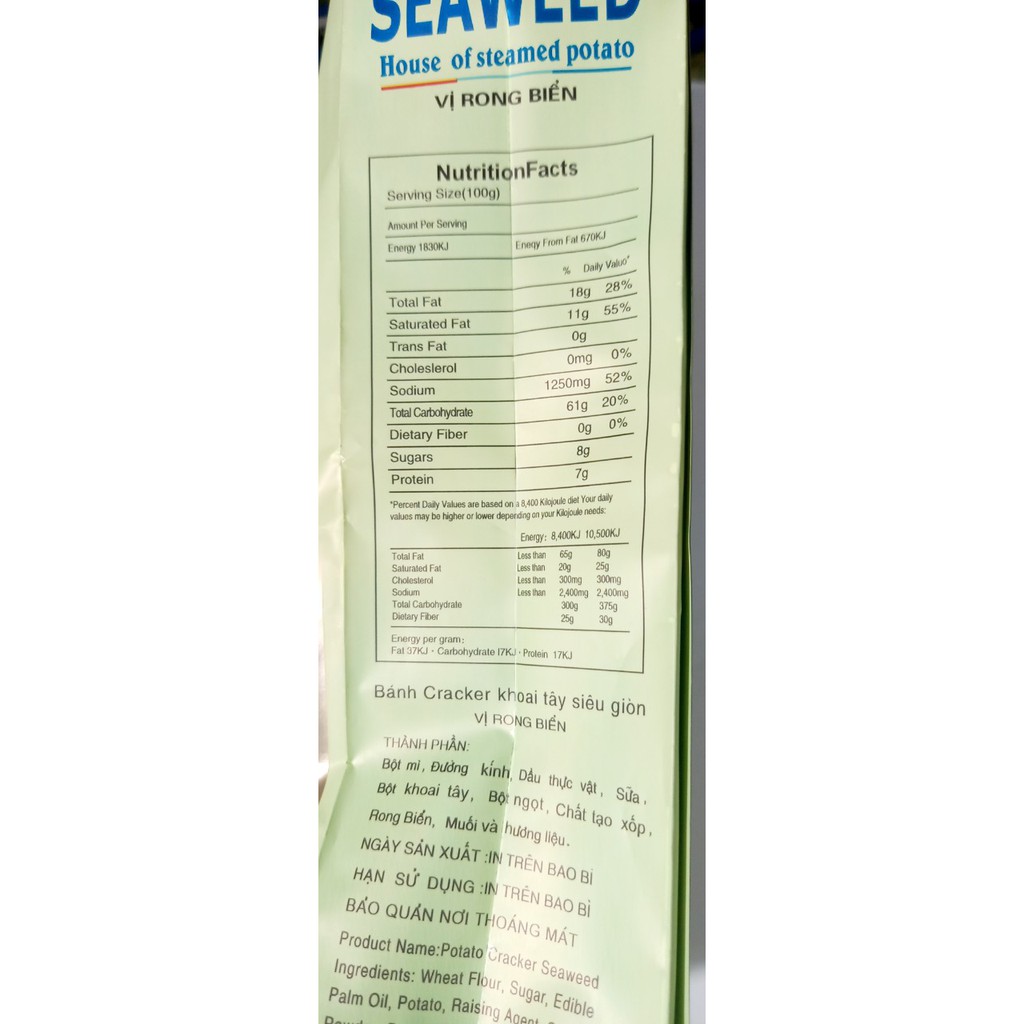 Bánh khoai tây craker siu giòn siu mỏng , 238gr/ 20 gói