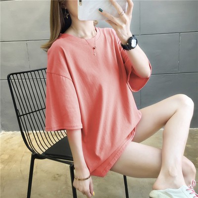 Summer candy color solid color Women Clothes short-sleeved women's T-shirt top | BigBuy360 - bigbuy360.vn