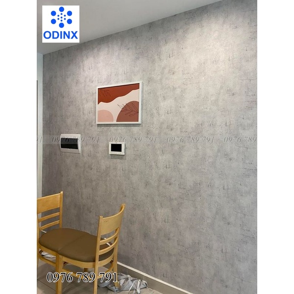 Giấy Dán Tường Giả Xi Măng Cao Cấp Hàn Quốc Lụa Không Keo Dày, Khổ 1.06m Vân Bê Tông Nhám Đẹp ODINX