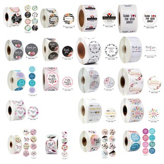 [Nhiều Mẫu] Cuộn 500 sticker chữ Thank You với rất nhiều mẫu đẹp (kích thước 2,5cm)