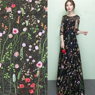 Vải Ren Thêu Hoa 2 Màu Siêu Đẹp Cho Cô Dâu