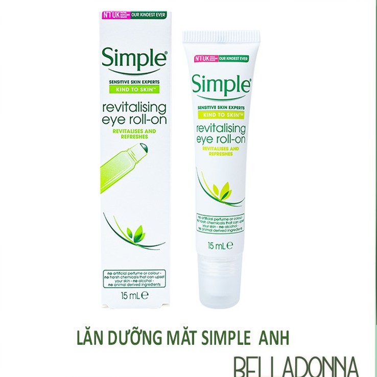 [Chuẩn Auth] Lăn dưỡng mắt Simple Kind To Eyes Revitalising Eye Roll-On 15ml