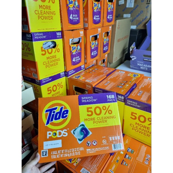 THÙNG VIÊN GIẶT TIDE 168 viên 3in1 của Mỹ