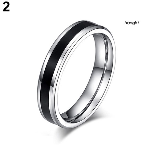 Nhẫn Thép Titan Không Gỉ Màu Đen Thời Trang