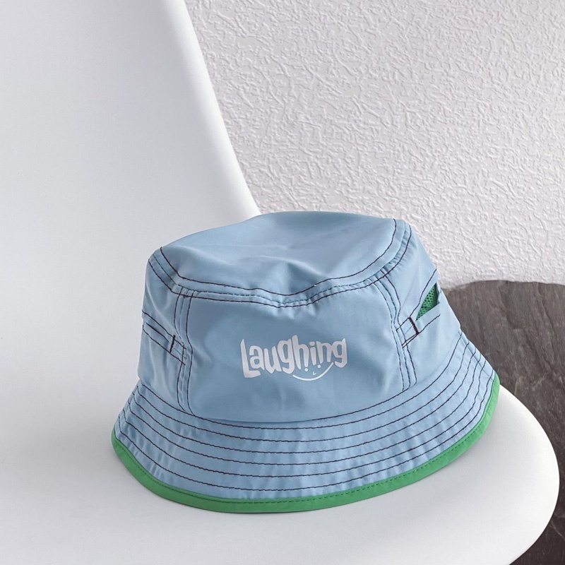 Nón Tai Bèo Phối Lưới Thoáng Khí Thêu Chữ Phong Cách Hàn Quốc Thời Trang Cho Bé