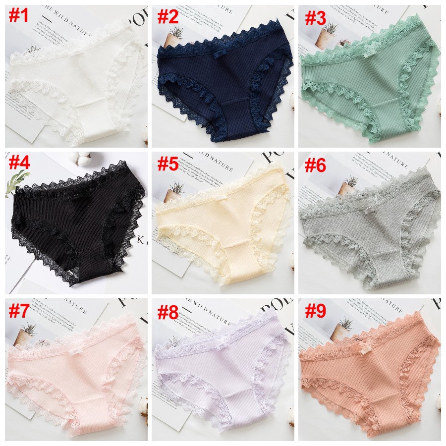 Quần lót viền ren chất liệu cotton mềm trang trí nơ dễ thương gợi cảm cho nữ | WebRaoVat - webraovat.net.vn