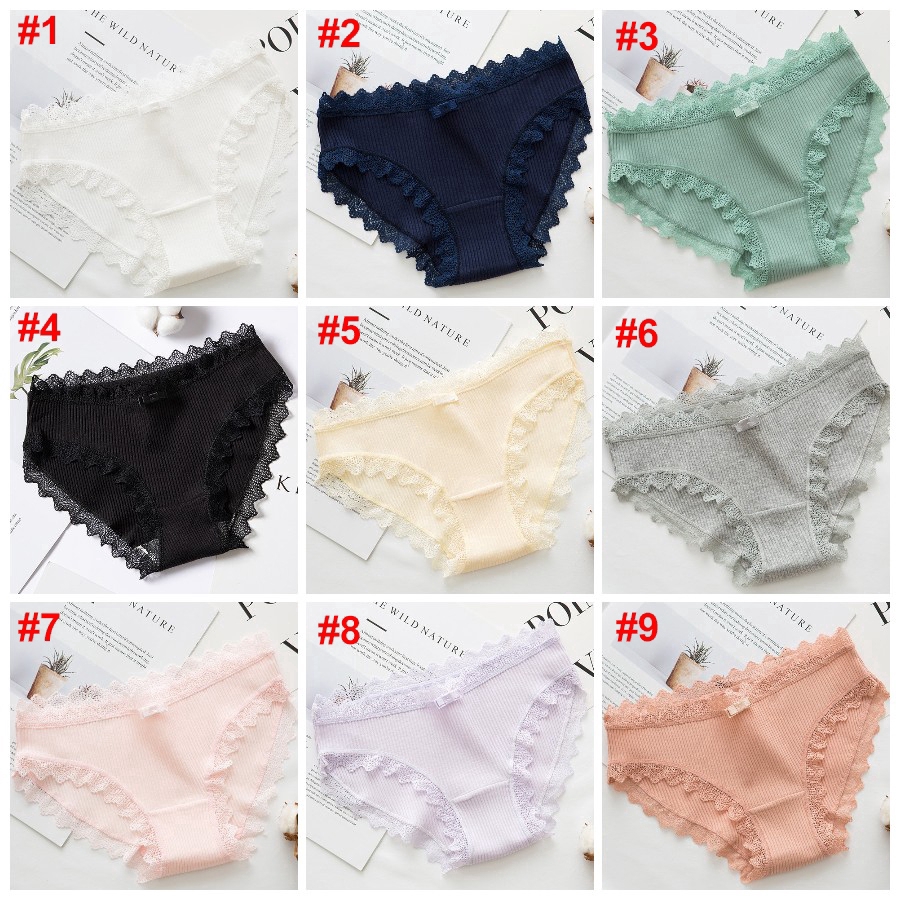 Quần lót viền ren chất liệu cotton mềm trang trí nơ dễ thương gợi cảm cho nữ | BigBuy360 - bigbuy360.vn