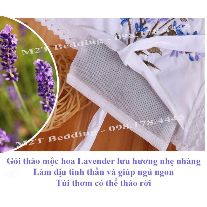 Ruột gối thơm Lavender M2T bedding ruột gối hơi cao cấp kháng khuẩn mềm mại 45x65 cm